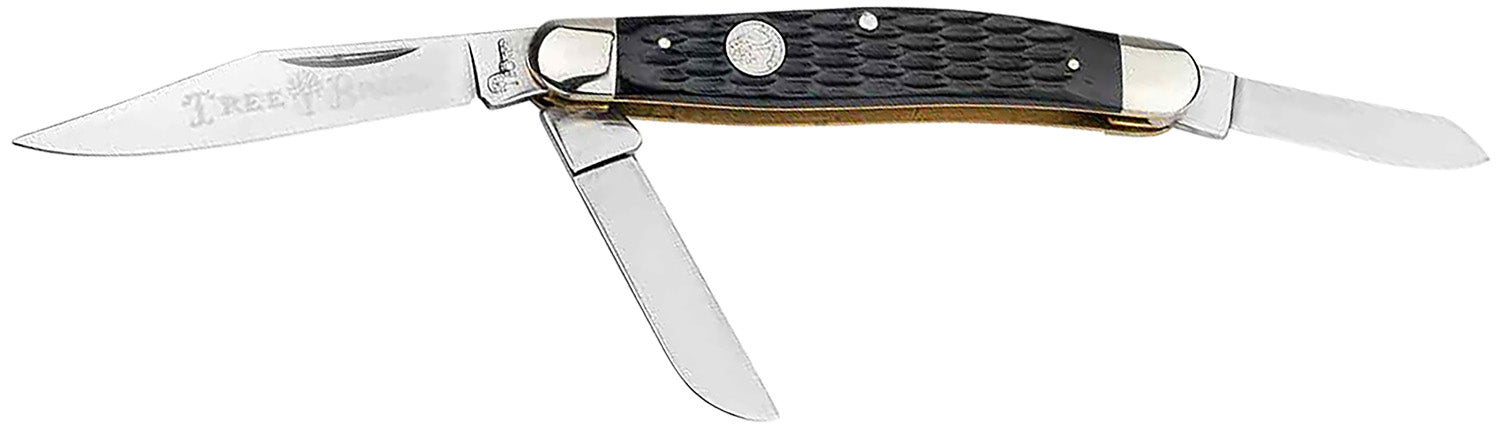 Boker 110856 Traditional Stockman Large D2 Clip/Sheepsfoot/Spey Knife Black Jigged Bone Scales