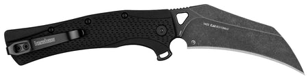 Kershaw 1423 Dawnstar 3.50" Assisted Opening Hawkbill Folding Knife, Blackwash 8Cr13MoV SS Blade, Black GFN Handle