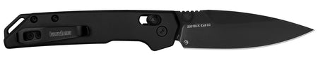 Kershaw 2051BLK Mini Iridium EDC 3" Folder Plain Stonewashed D2 Blade, Ice Blue Anodized 6061-T6 Aluminum Handle