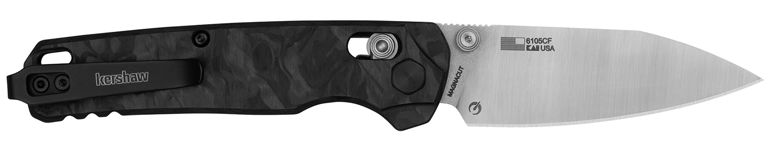 Kershaw 6105CF Bel Air EDC Folder Reverse Tanto Blackwash MagnaCut Blade, Nickel Cerakote 6061-T6 Aluminum Handle