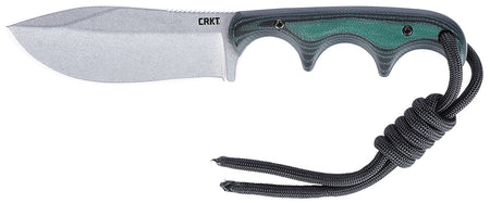 CRKT 2376 Minimalist Nessmuk Fixed Plain D2 Steel Blade with Stonewashed Finish, Green Micarta Handle