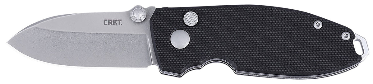 CRKT 2474 SQUID 2.27" Folding D2 Steel Blade with Stonewashed Finish, Black G10 Handle