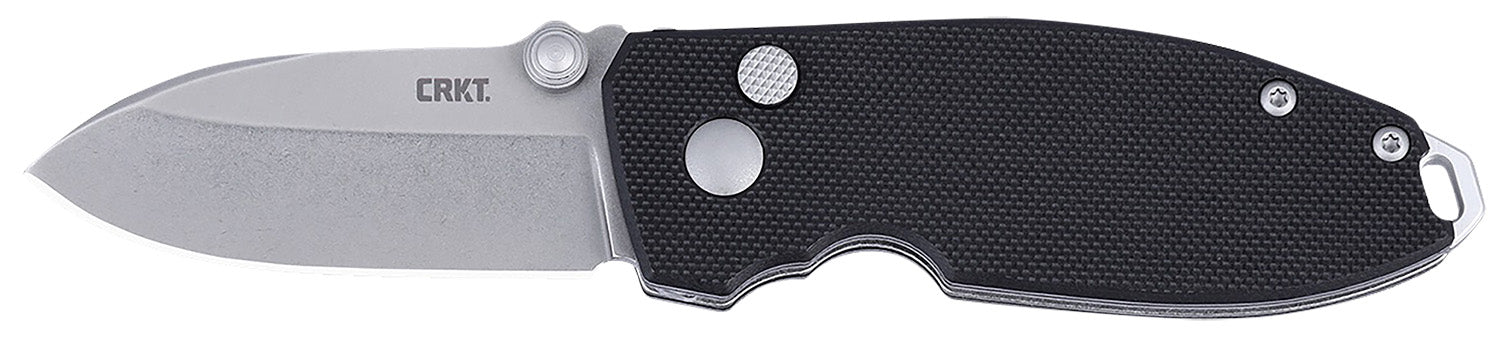 CRKT 2474 SQUID 2.27" Folding D2 Steel Blade with Stonewashed Finish, Black G10 Handle