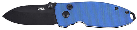 CRKT 2474BD SQUID 2.27" Folding D2 Steel Blade with Stonewashed Finish, Blue Micarta Handle
