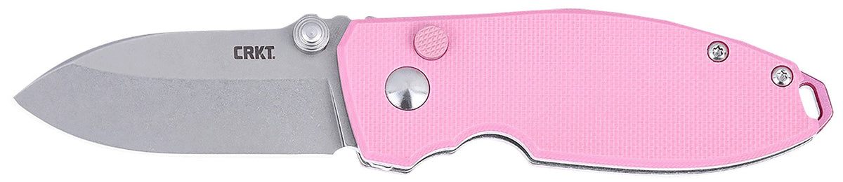 CRKT 2474P SQUID 2.27" Folding D2 Steel Blade with Stonewashed Finish, Pink G10 Handle