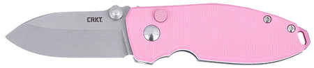 CRKT 2474P SQUID 2.27" Folding D2 Steel Blade with Stonewashed Finish, Pink G10 Handle
