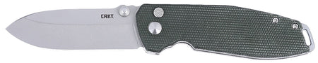 CRKT 2495GR Squid XM EDC Folding Knife 2.95" D2 Stonewashed Blade, Green Micarta
