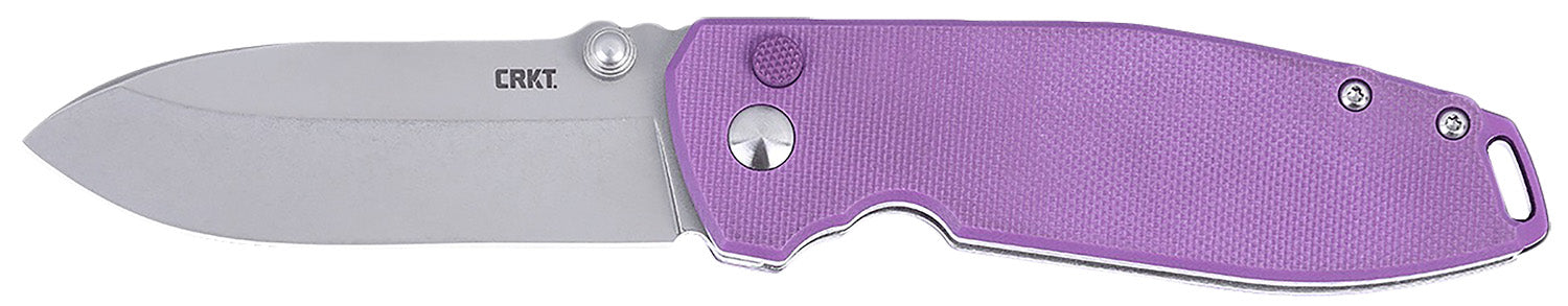 CRKT 2495P Squid XM EDC Folding Knife 2.95" 14C28N Blade, Purple G10 Handle