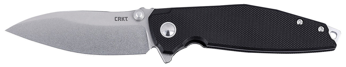 CRKT 2540 IBISD 3.09" Stonewashed D2 Steel EDC Folding Knife, Black G10 Handle