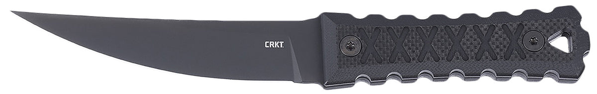 CRKT 2924 HZ4 4.76" Tanto Fixed Knife Black TiNi SK-5 Blade, Textured Black G10 Handle