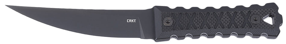 CRKT 2924 HZ4 4.76" Tanto Fixed Knife Black TiNi SK-5 Blade, Textured Black G10 Handle