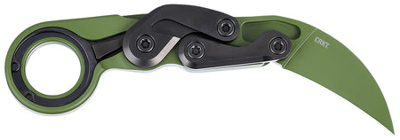CRKT 4040BG Provoke 2.41" Folding Karambit Green Cerakote D2 Steel, Bright Green Aluminum Handle