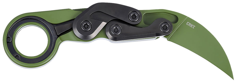 CRKT 4040BG Provoke 2.41" Folding Karambit Green Cerakote D2 Steel, Bright Green Aluminum Handle