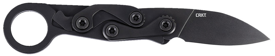 CRKT 4050K Provoke EDC 2.47" Black Oxide D2 Folding Knife, Lightweight Black Aluminum Handle