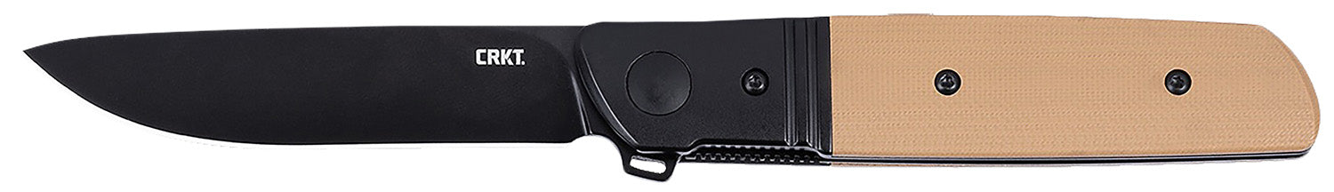 CRKT 5720B Bamboozled 3.34" Black Oxide D2 Steel Folding Knife, Bronze/Black G10 SS Handle