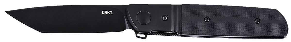CRKT 5720K Bamboozled 3.31" Black Oxide Tanto D2 Steel Folding Knife, Black G10 SS Handle