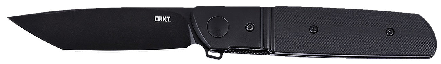 CRKT 5720K Bamboozled 3.31" Black Oxide Tanto D2 Steel Folding Knife, Black G10 SS Handle