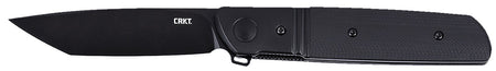CRKT 5720K Bamboozled 3.31" Black Oxide Tanto D2 Steel Folding Knife, Black G10 SS Handle