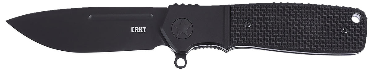 CRKT K245KKP Homefront Compact 2.91" Black DLC S35VN Steel Folding Knife, Black G10 Handle