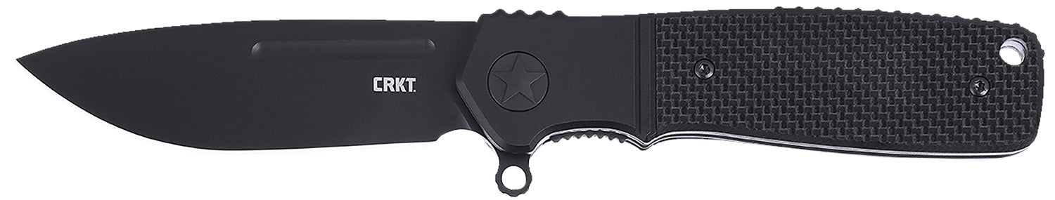 CRKT K245KKP Homefront Compact 2.91" Black DLC S35VN Steel Folding Knife, Black G10 Handle