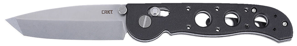 CRKT M16-02X 3.11" Stonewashed D2 Tanto Folding Knife, Lightweight Black Grivory Handle