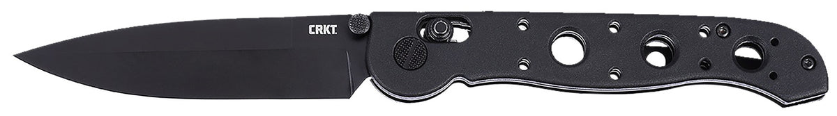 CRKT M16-03XK 3.57" Black EDP D2 Spear Point Folding Knife, Black Grivory Handle