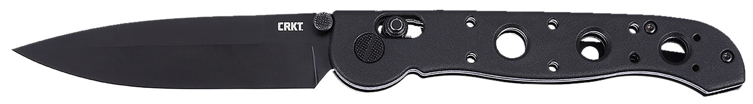 CRKT M16-03XK 3.57" Black EDP D2 Spear Point Folding Knife, Black Grivory Handle