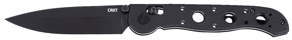 CRKT M16-03XK 3.57" Black EDP D2 Spear Point Folding Knife, Black Grivory Handle