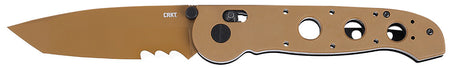 CRKT M16-14XD 3.97" FDE TiNi Tanto Serrated 1.4116 SS Folding Knife, Desert Tan G10 Handle