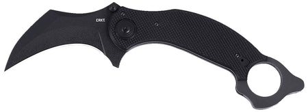 CRKT 2635 Du Hoc 3.62" Fixed Karambit Knife, Black Powder Coated D2 Blade, G10 Handle