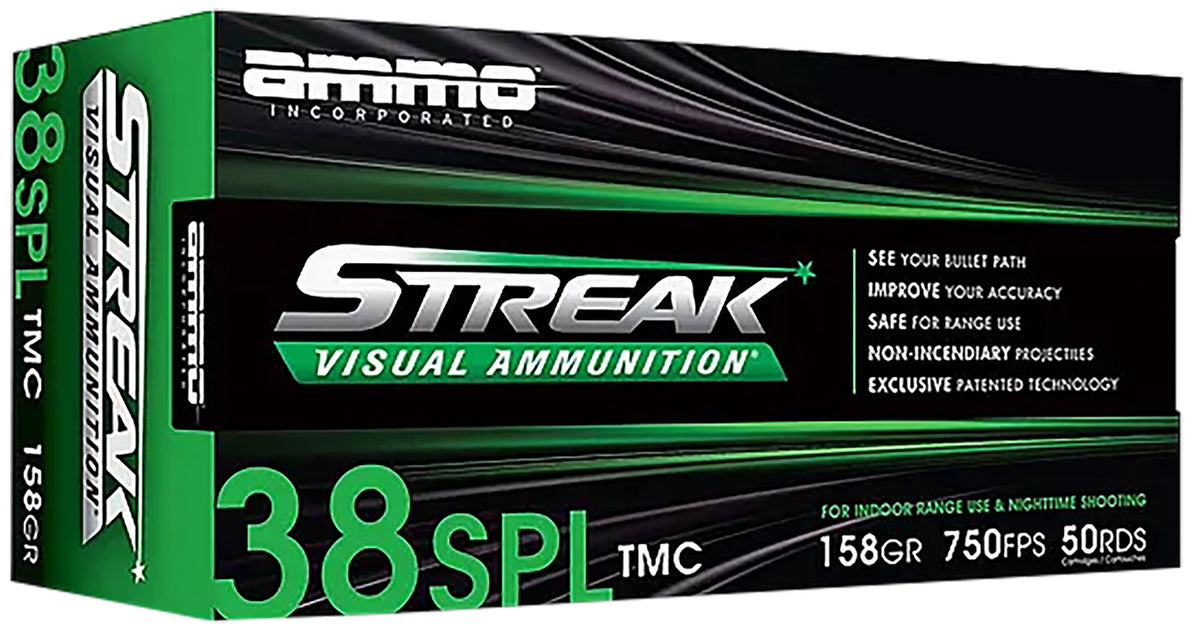Ammo Inc .38 Special Green Streak 158 grain Total Metal Jacket ammunition
