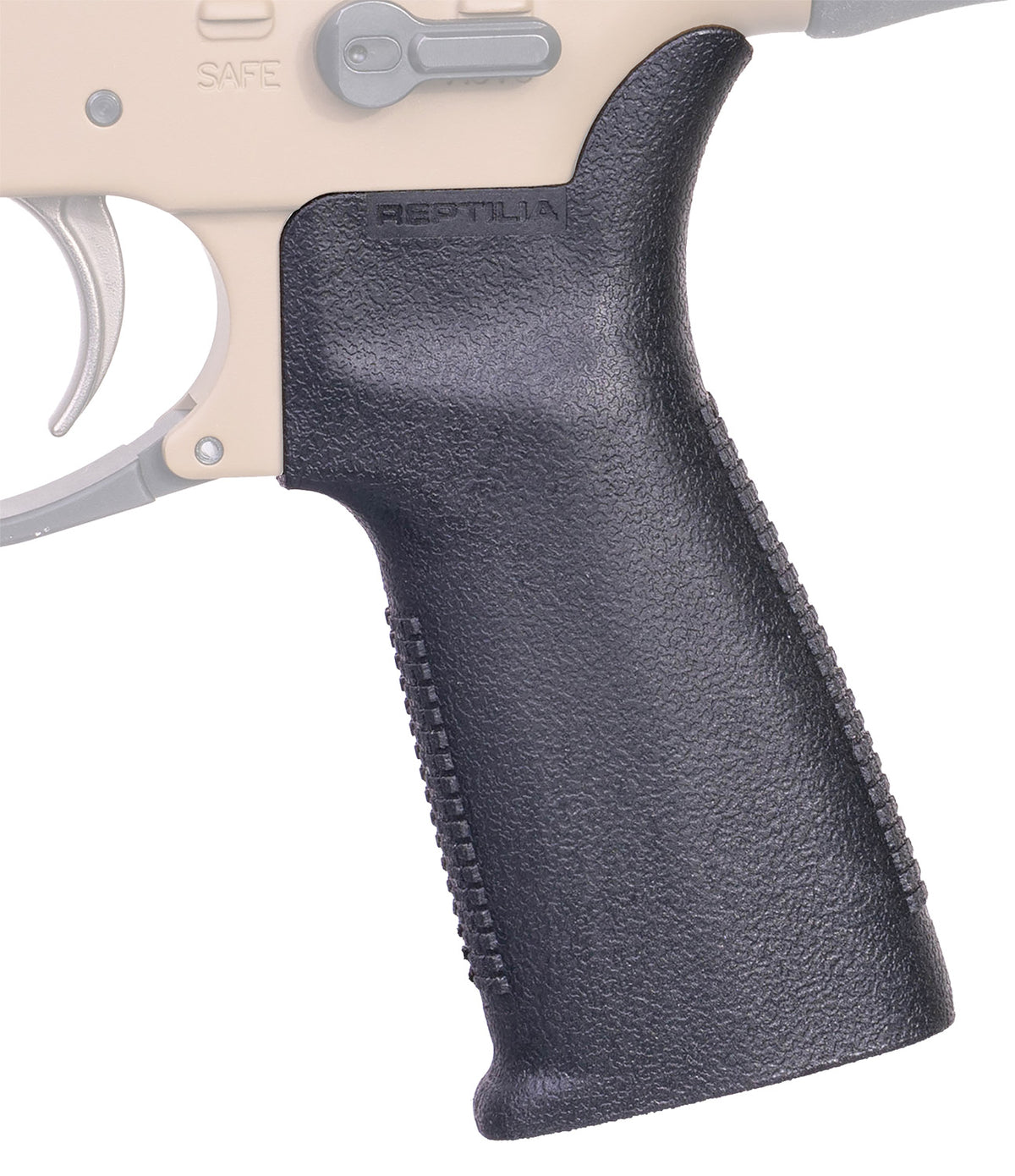 Reptilia LLC 100133 CQG-L Long Ergonomic Pistol Grip Nylon Black for AR15 SR25 MCX