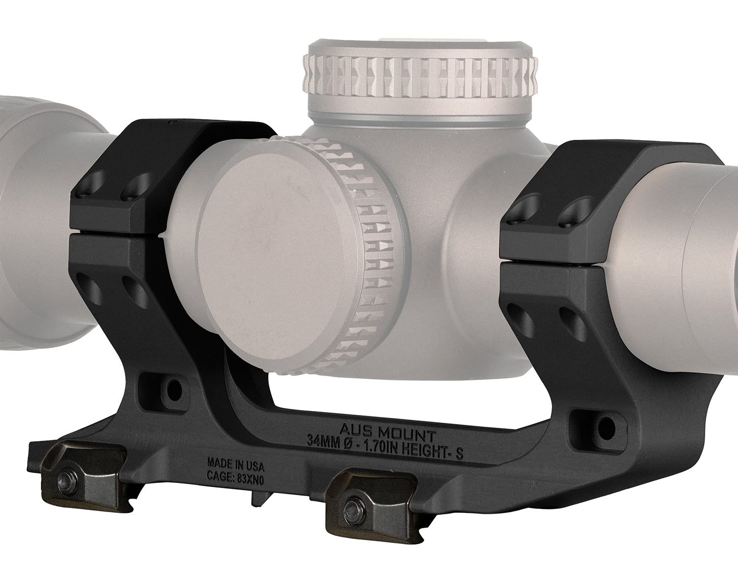 Reptilia LLC 100240 Black 34mm 1.70" AUS Optic Mount M1913 Picatinny Rail
