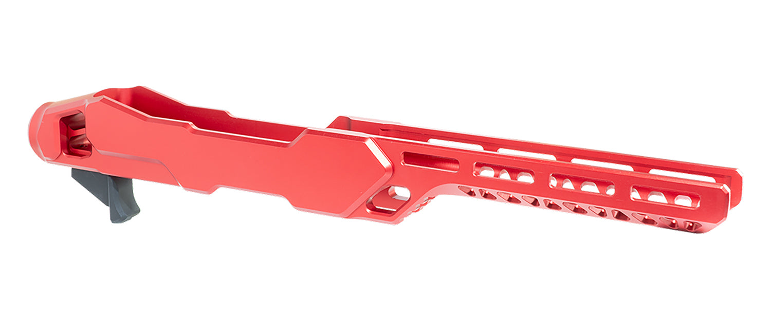 Timber Creek ERC1022R Red Anodized Aluminum Rifle Chassis for Ruger 10/22, MSR Buffer Tube Compatible
