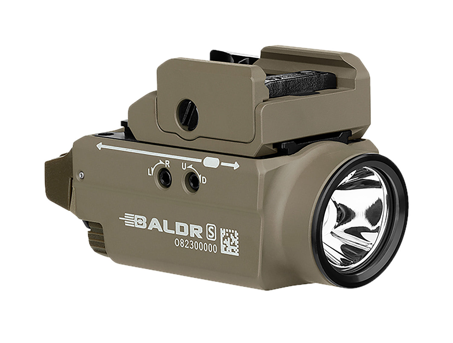 Olight Baldr S BL Flat Dark Earth 800 Lumens Rechargeable Weapon Light with Green Laser
