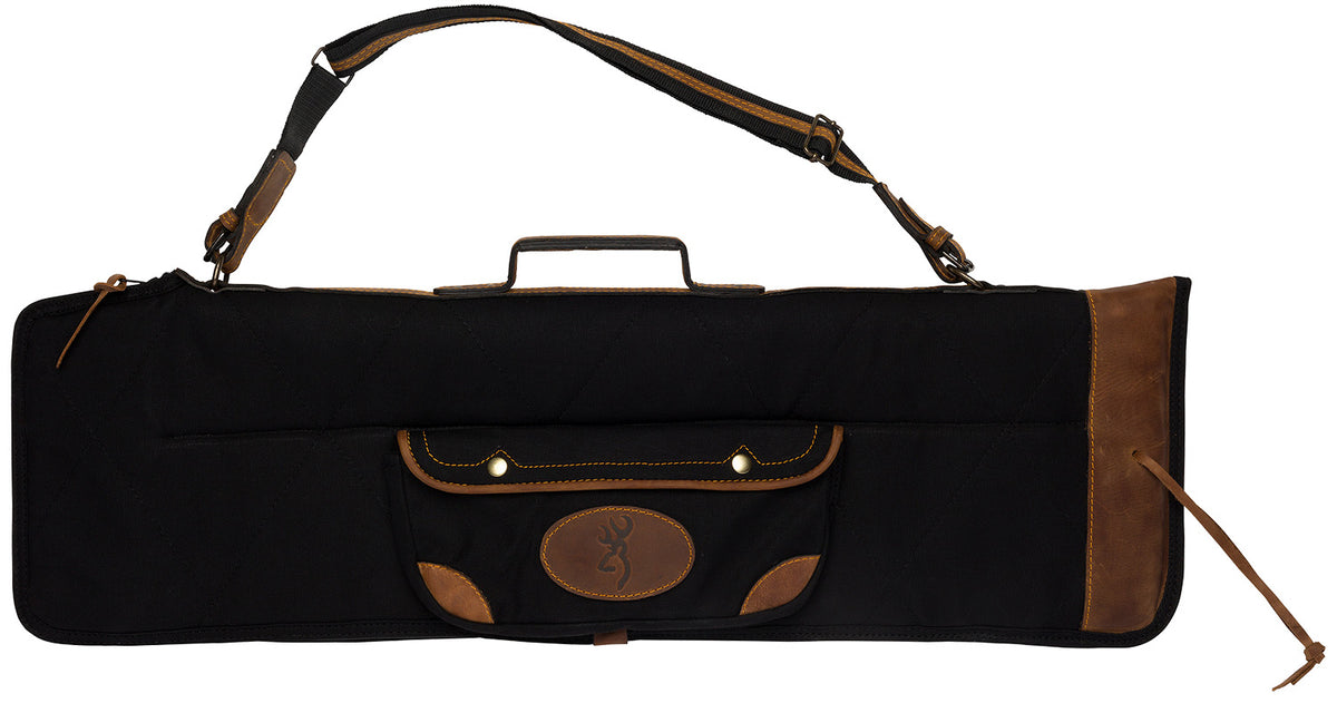 Browning FLEX Takedown Soft-Sided Shotgun Case Black Canvas Leather Trim Red Flannel Lining