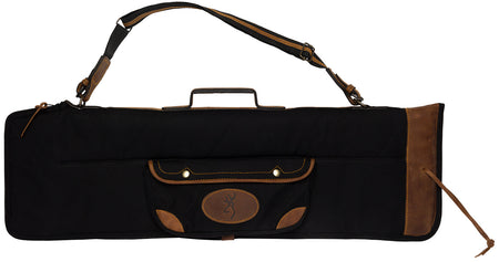Browning FLEX Takedown Soft-Sided Shotgun Case Black Canvas Leather Trim Red Flannel Lining