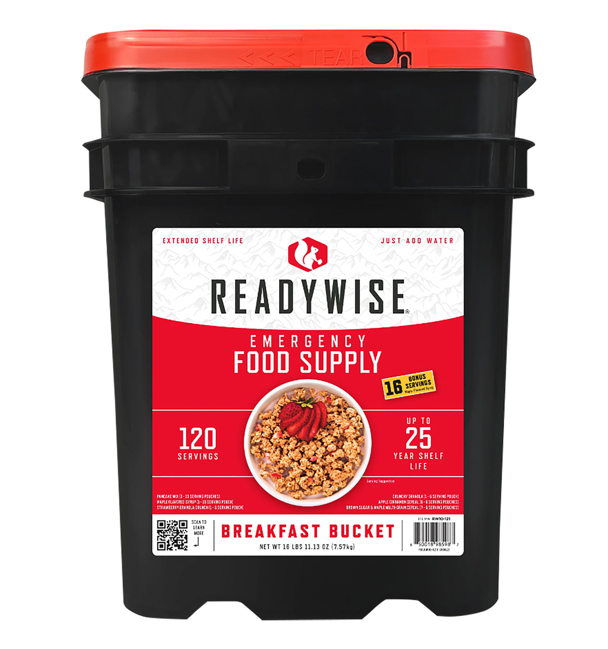 Wise Foods RW10121 120-Serving Freeze Dried Emergency Breakfast Bucket Granola Cereal