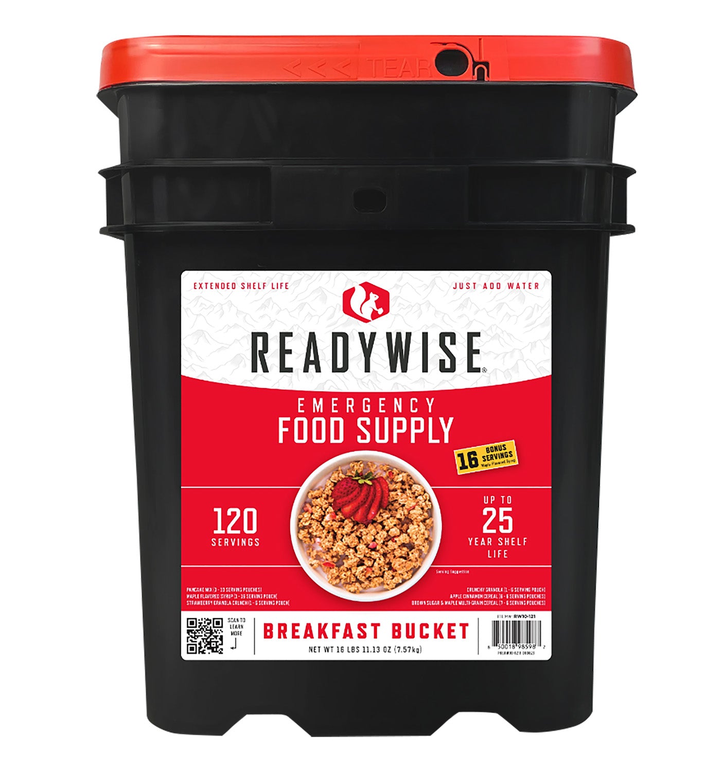 Wise Foods RW10121 120-Serving Freeze Dried Emergency Breakfast Bucket Granola Cereal