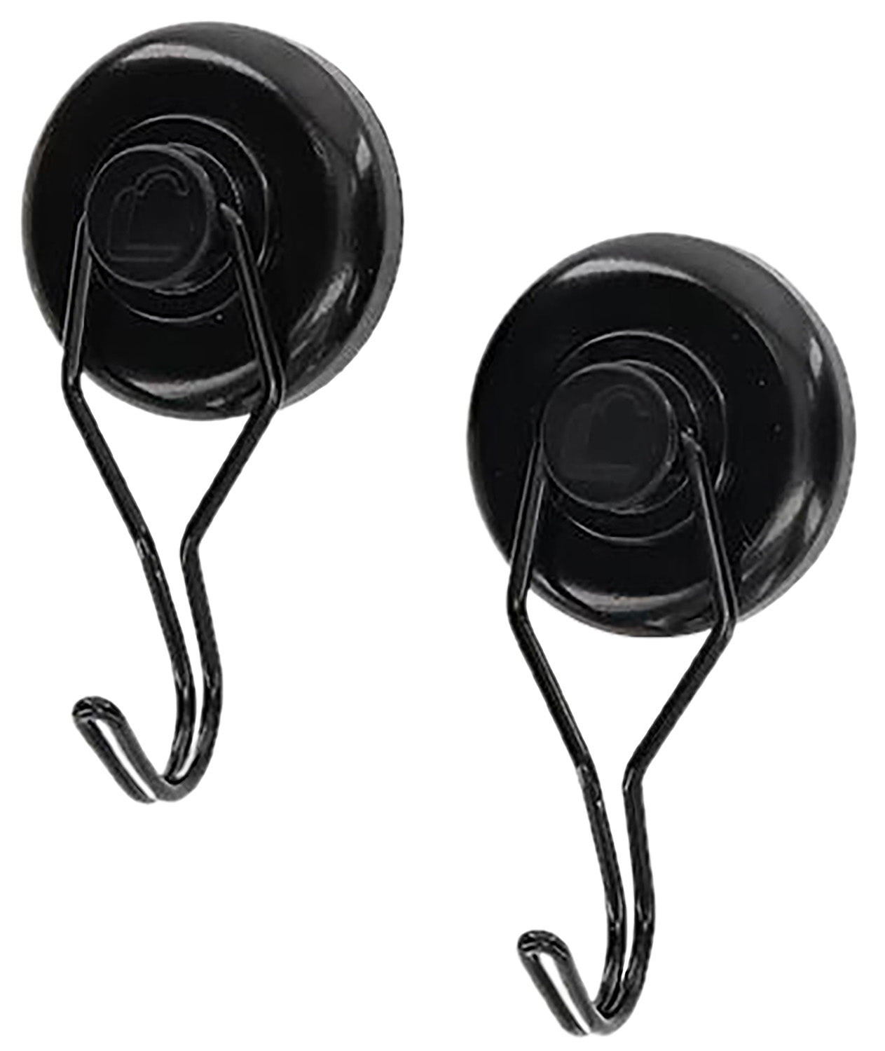 Lockdown 1215354 Magnetic Steel Hook Black Holds 20 lbs 2-Pack