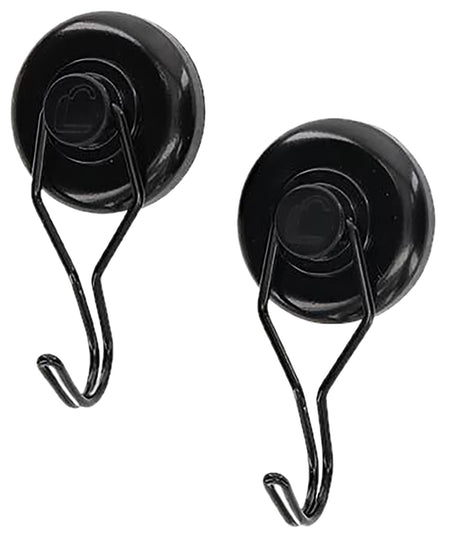 Lockdown 1215354 Magnetic Steel Hook Black Holds 20 lbs 2-Pack