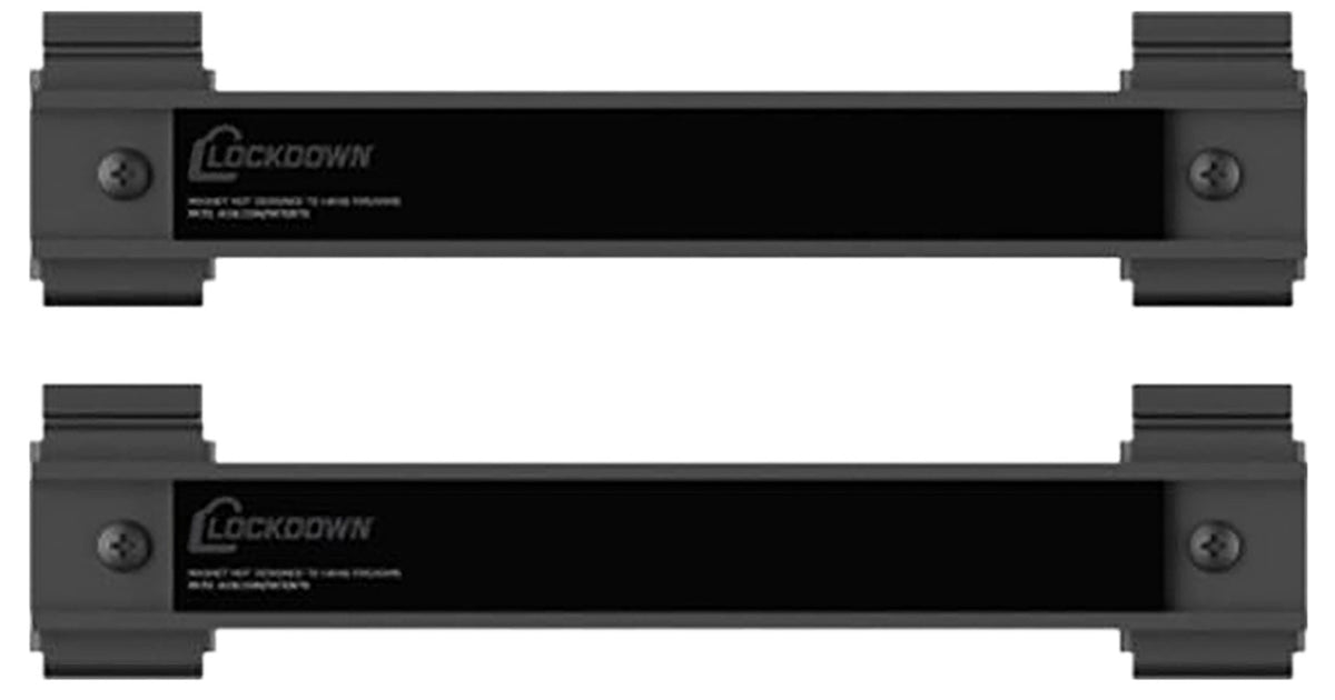 Lockdown Securewall 8" Magnetic Storage Hanger Black Steel 2-Pack
