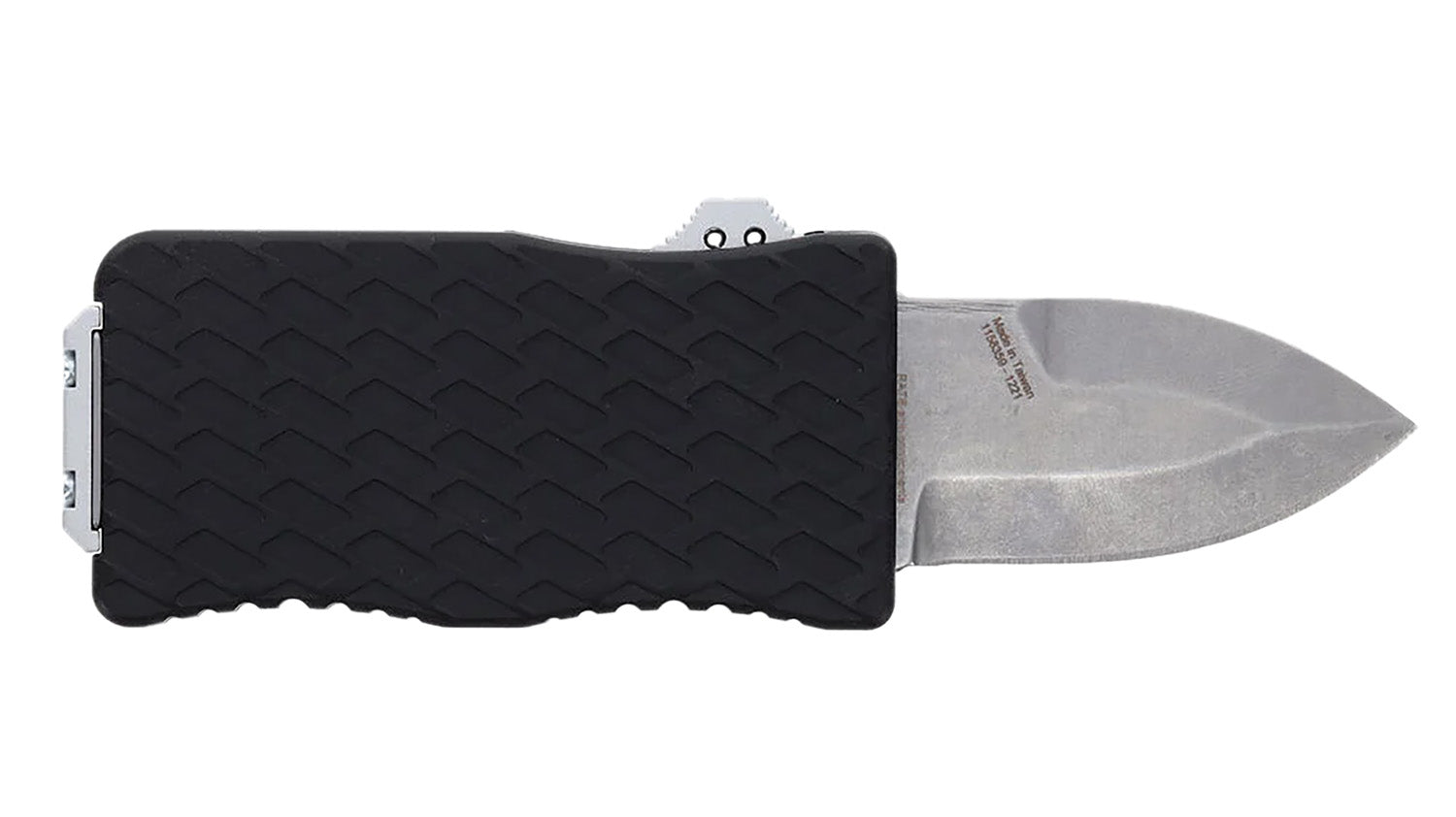 Schrade Uproar Mini 1.90" Out-the-Front Automatic Dagger Satin D2 Steel Blade Black Textured Aluminum Handle