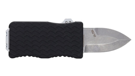 Schrade Uproar Mini 1.90" Out-the-Front Automatic Dagger Satin D2 Steel Blade Black Textured Aluminum Handle