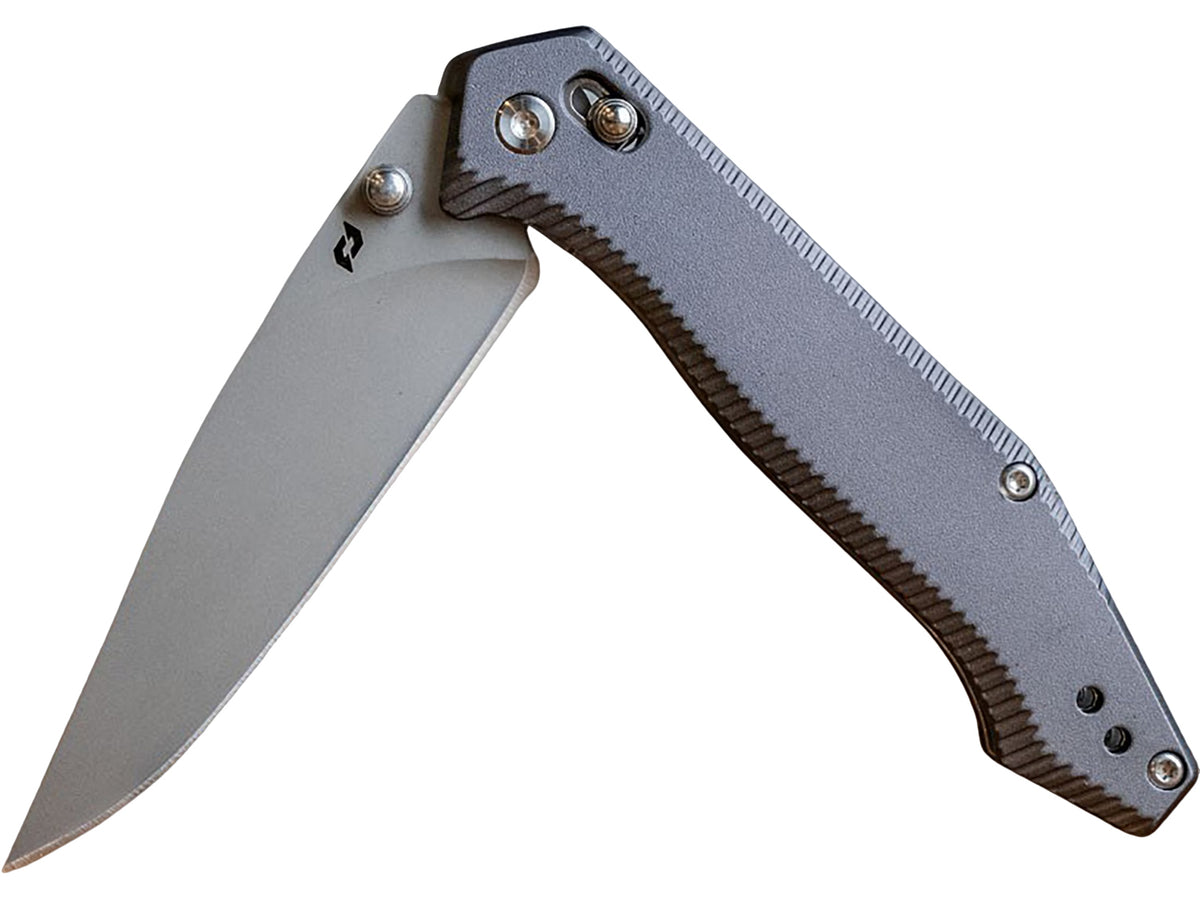 Schrade 3.40" Folding Drop Point Stainless Steel Blade Black Aluminum Handle Pocket Knife