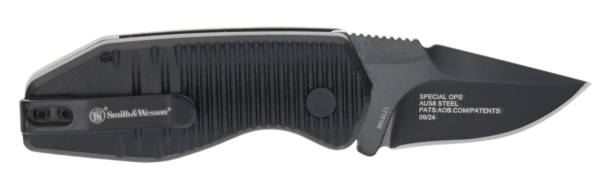 S&W Knives 1219165 Special Ops Mini 1.90" Folding Pocket Knife Drop Point Plain AUS-8A Stainless Steel Blade