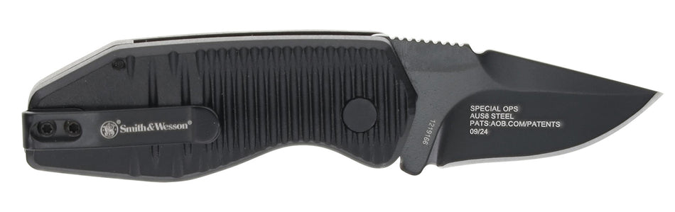 S&W Knives 1219165 Special Ops Mini 1.90" Folding Pocket Knife Drop Point Plain AUS-8A Stainless Steel Blade