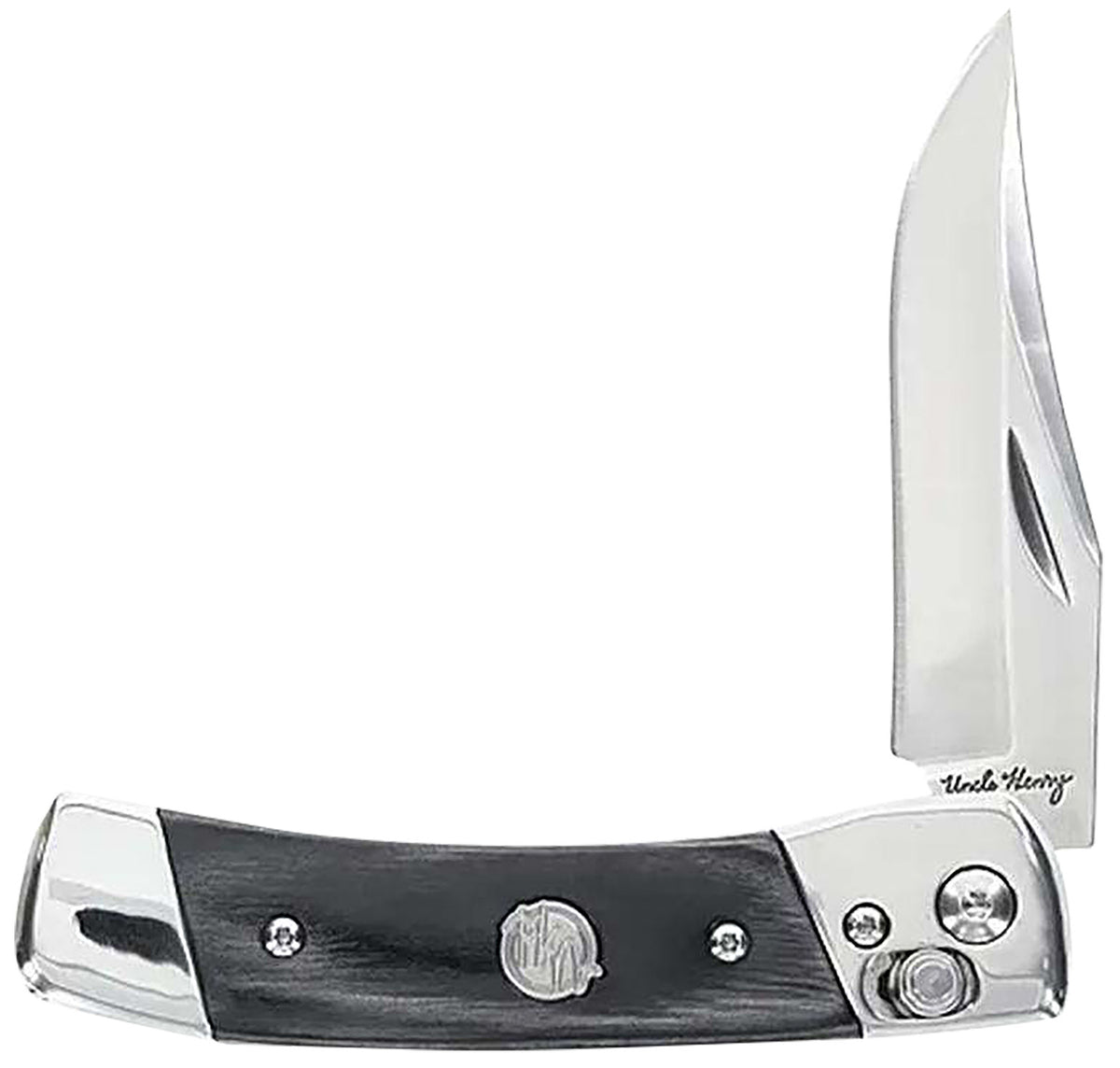 Uncle Henry 1222001 Smokey 2.90" Folding SS Blade Knife, Black/Stainless Wood Laminate Handle