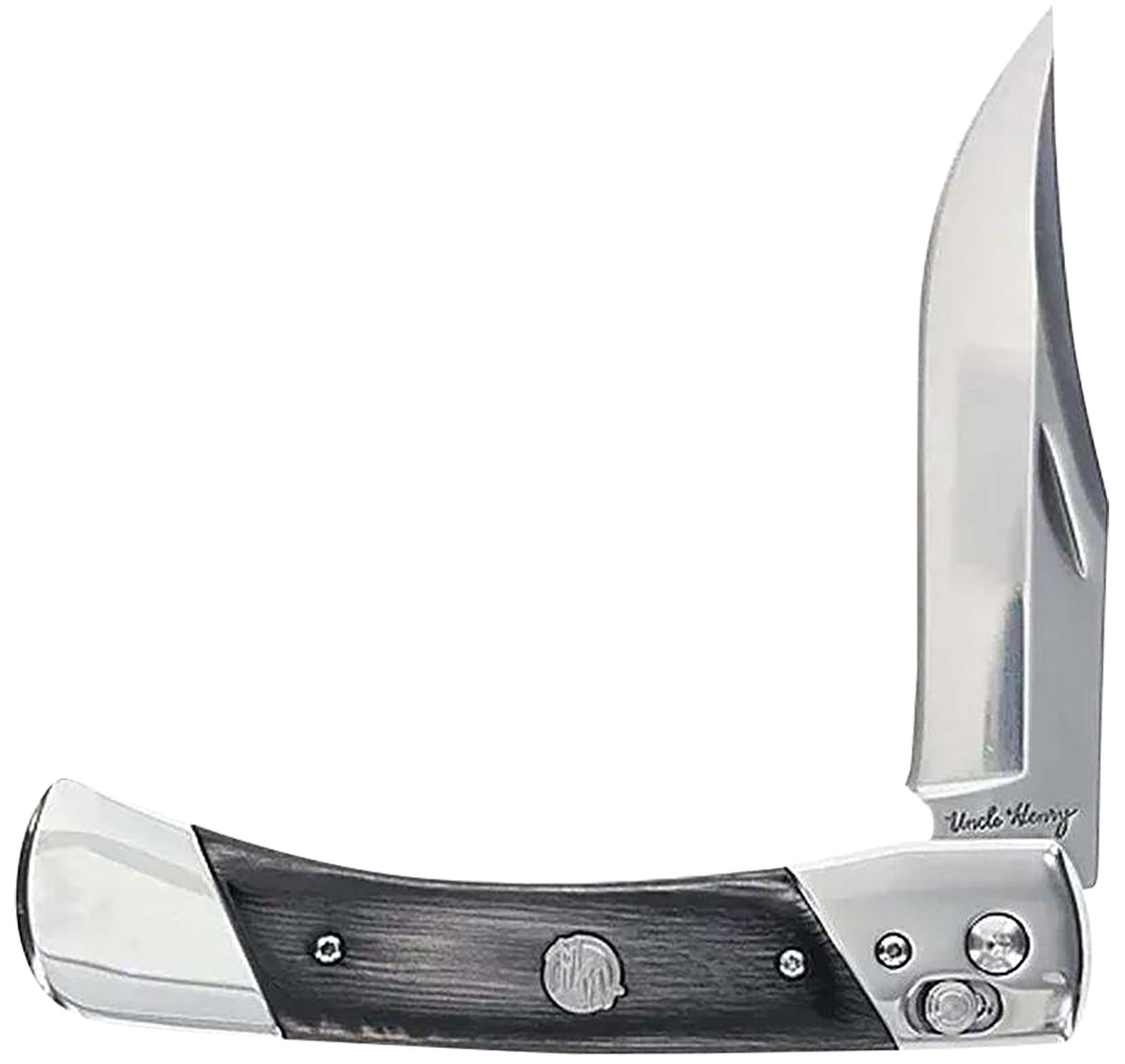 Uncle Henry 1222013 Bear Paw 3.80" Folding SS Blade Knife, Black/SS Wood Laminate Handle