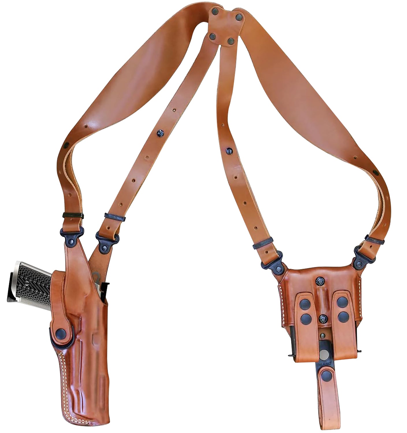 1791 Gunleather Optic Ready 1911 Vertical Shoulder Holster Brown Right Hand
